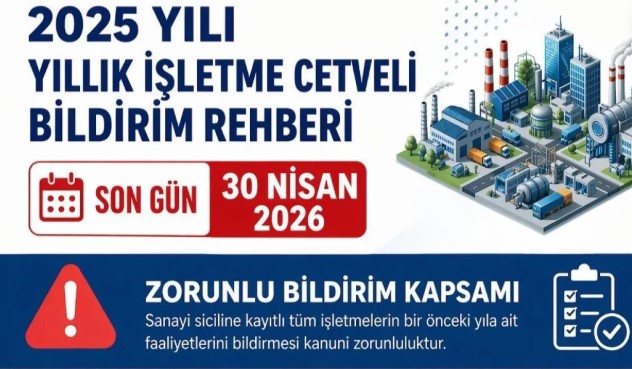 Kayıtlı İşletmelere "Yıllık İşletme Cetveli" Uyarısı