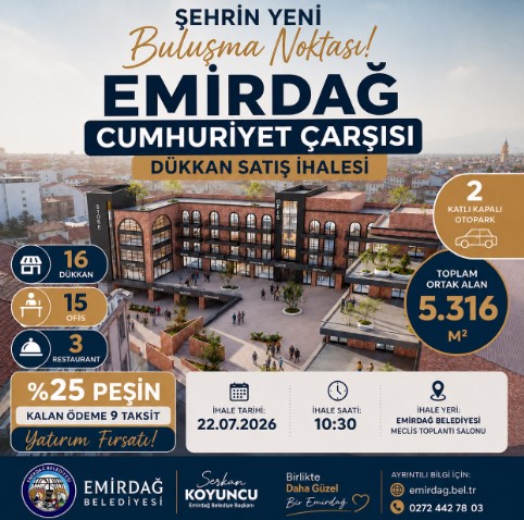 Emirdağ Belediyesi, İlçe Tarihinin En Büyük Vizyon Projesi İçin İhaleye Çıkıyor