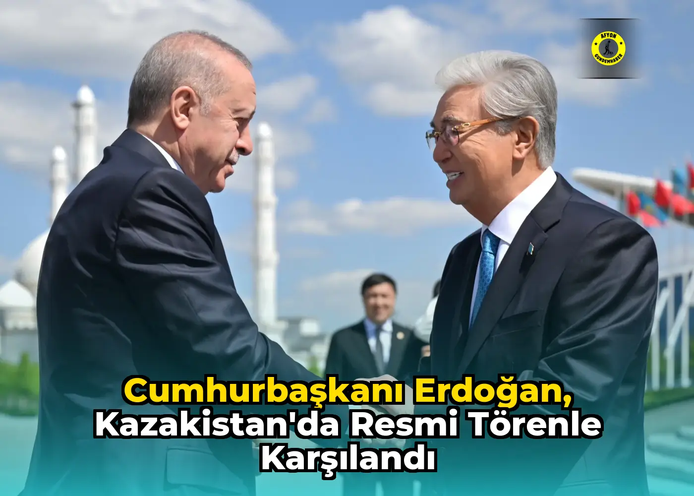 Cumhurbaşkanı Erdoğan, Kazakistan'da resmi törenle karşılandı