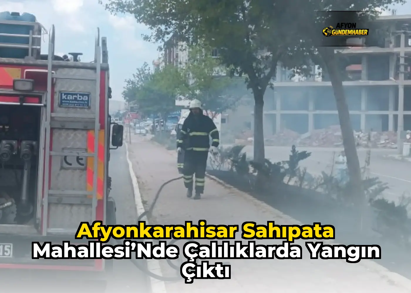 Afyonkarahisar Sahıpata Mahallesi’nde Çalılıklarda Yangın Çıktı