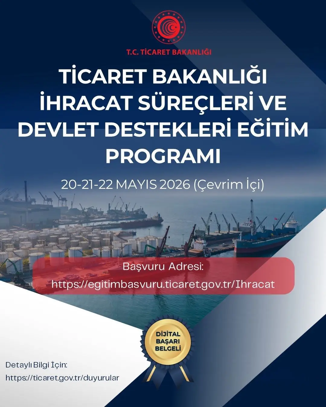 Ticaret Bakanlığı çevrimiçi eğitim programı düzenliyor